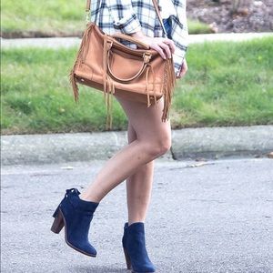 Vince Camuto Navy Suede Booties (Size 7)